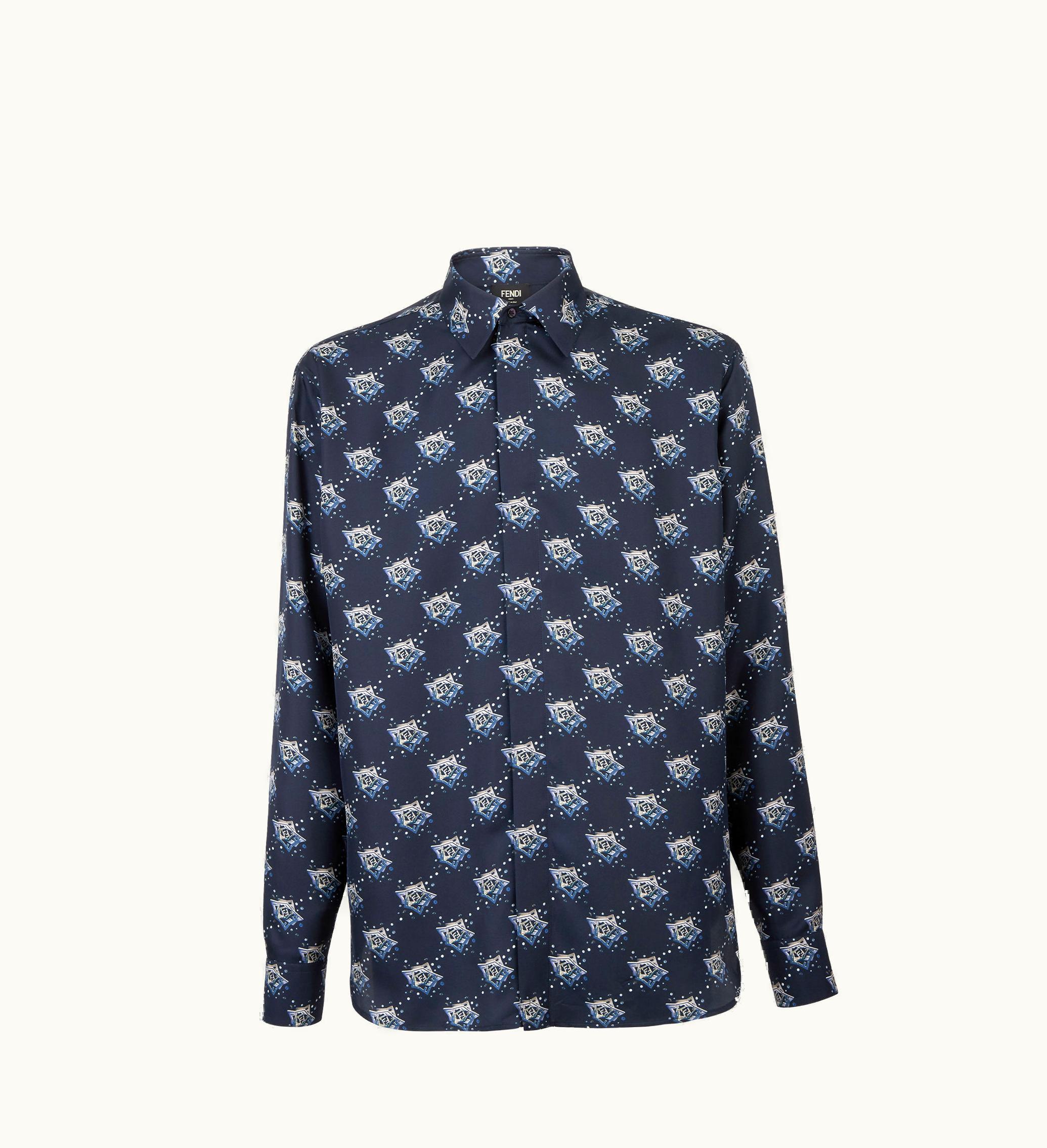 Fendi Fendi Holiday Star Silk Shirt Blue