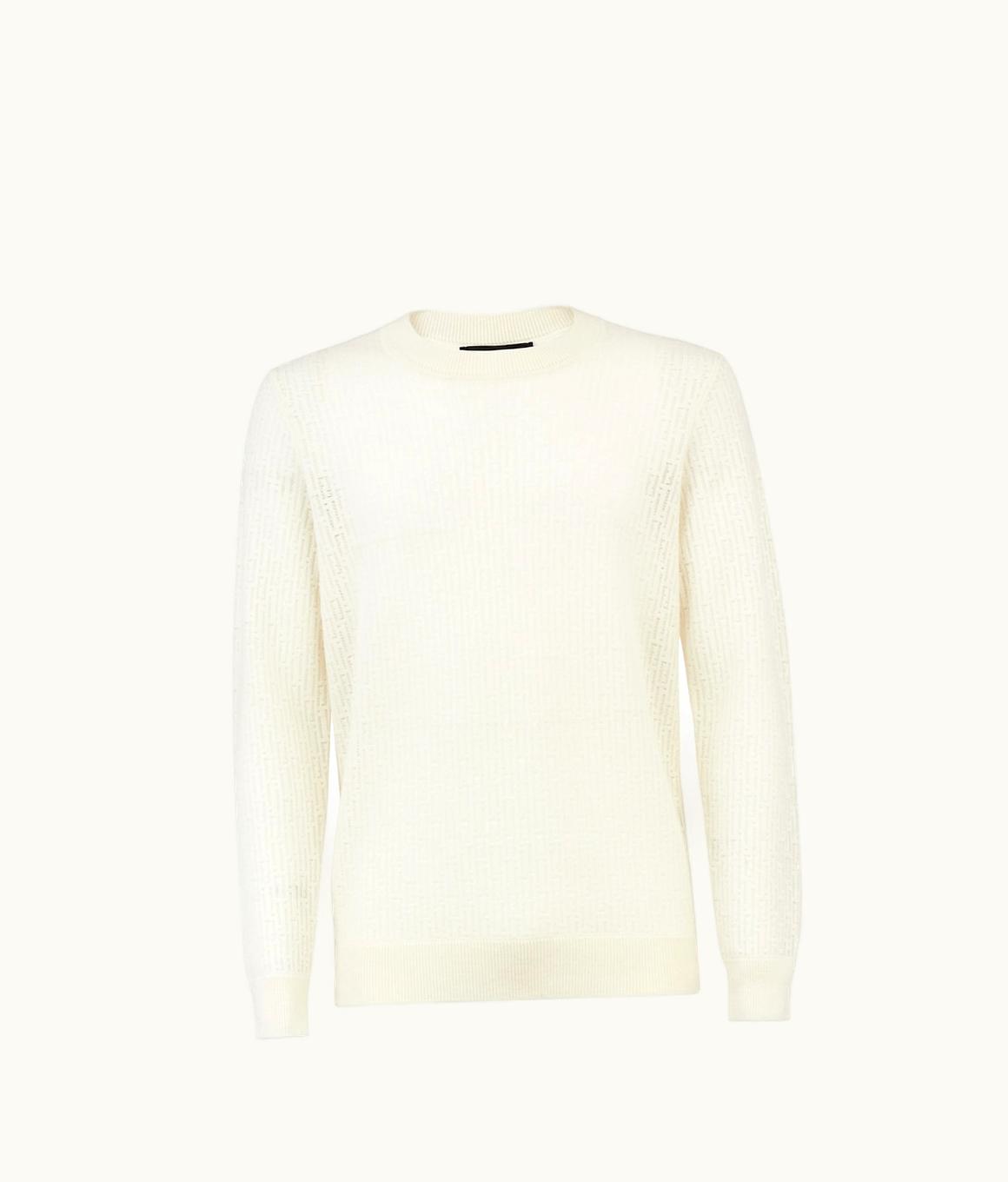 Fendi Fendi Sweater - White Wool And Nylon Jersey
