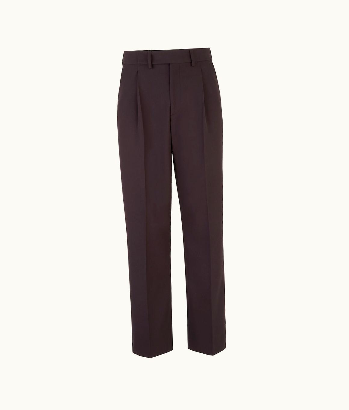 Fendi Fendi Pilati Wool Trousers Dark Brown