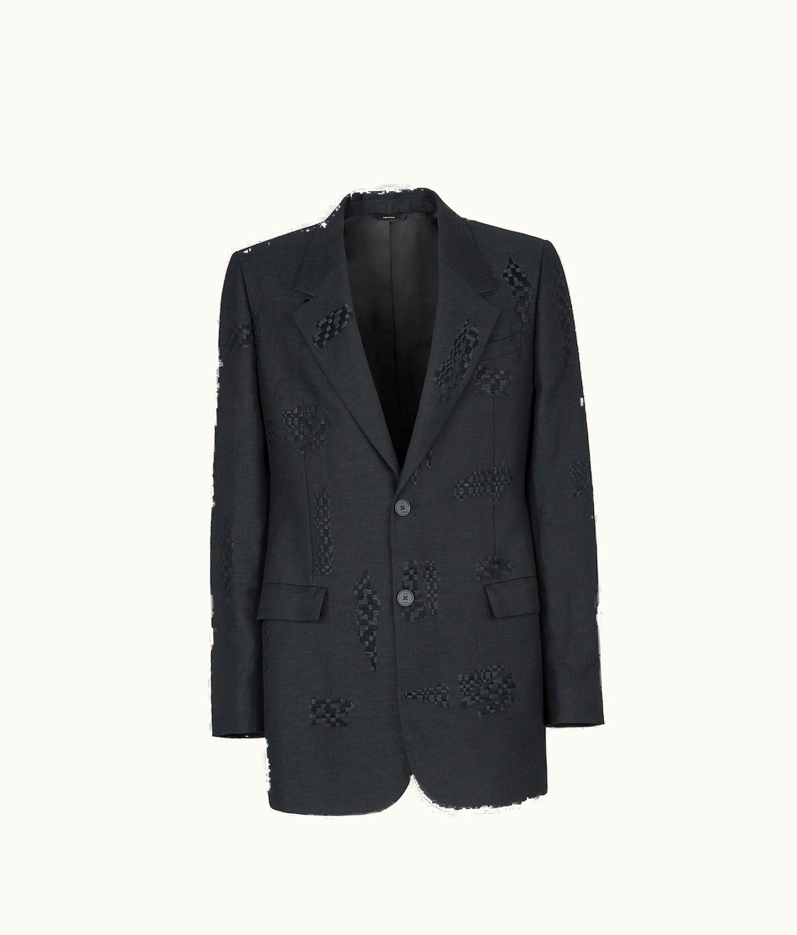 Fendi Fendi Jacket - Black Jacquard Wool Blazer