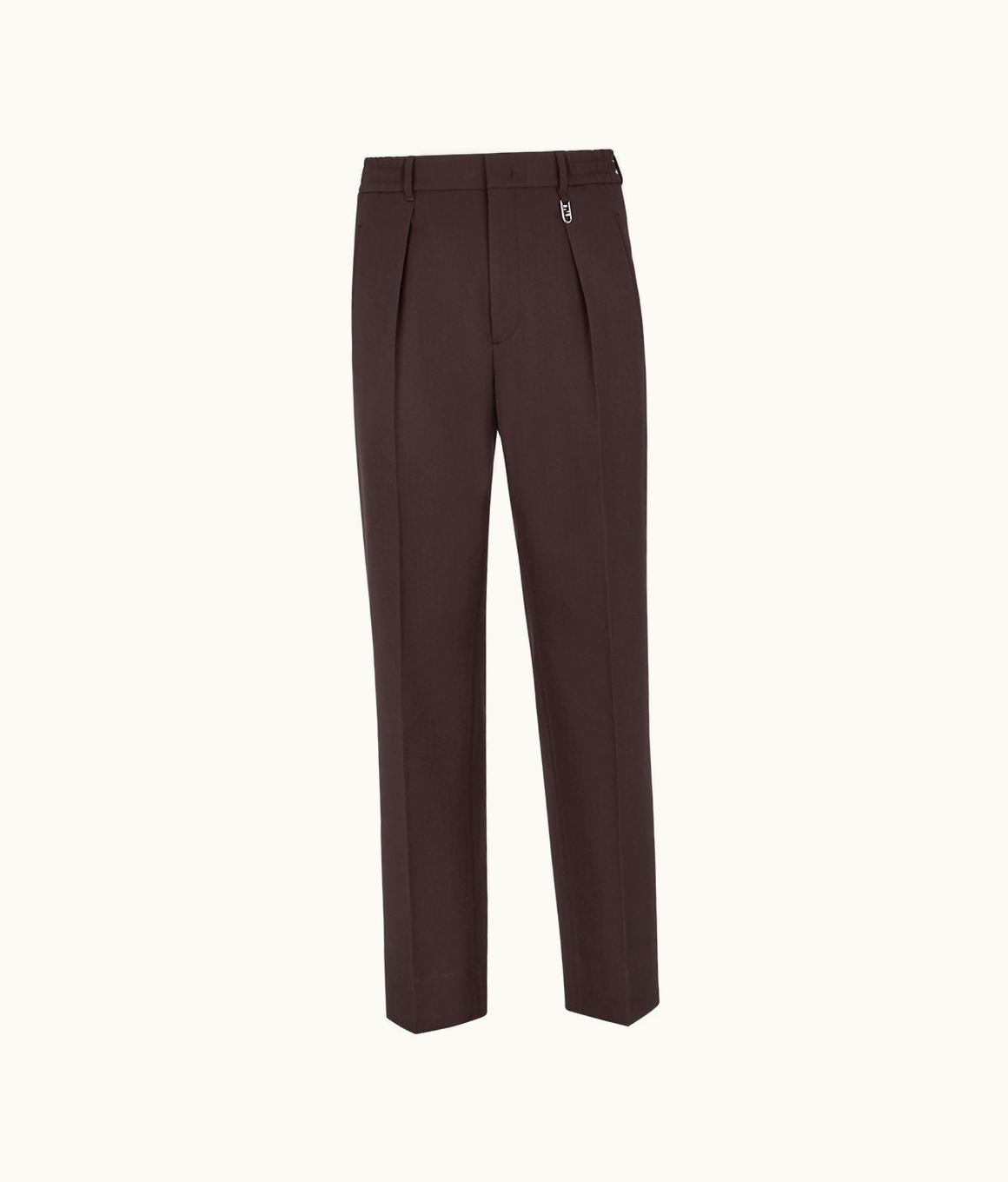 Fendi Fendi Pleated Wool Crêpe Pants - Brown