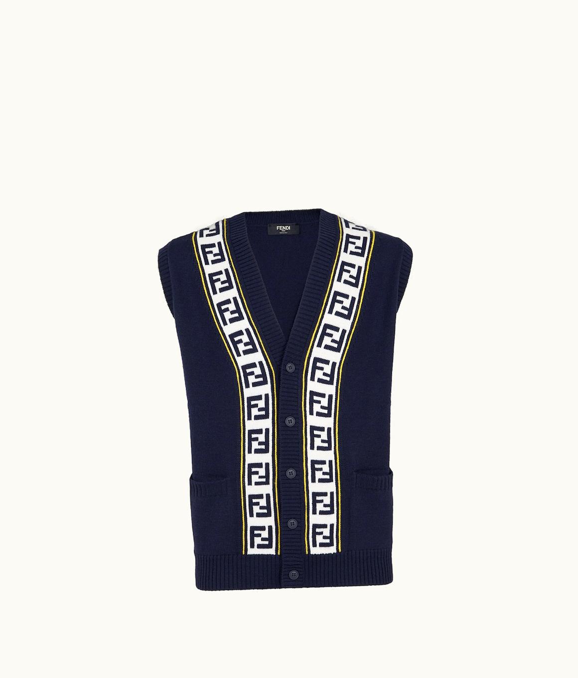 Fendi Fendi Vest - Dark Blue Knit Golf Vest
