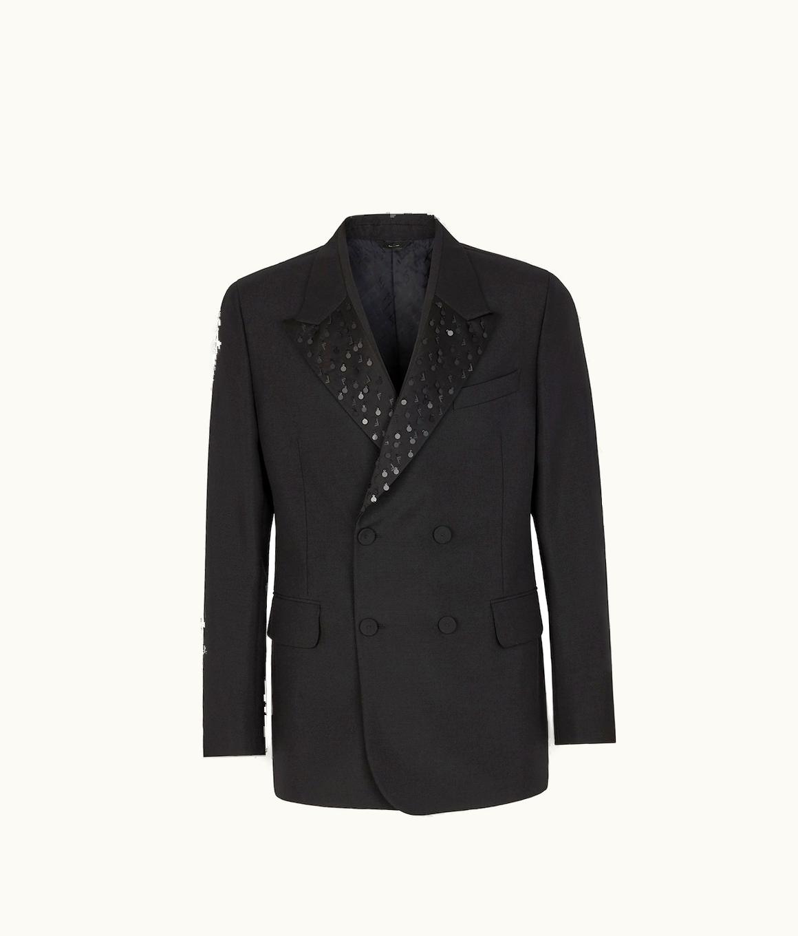 Fendi Fendi Sequin-Embellished Wool Crêpe Double-Breasted Blazer Black
