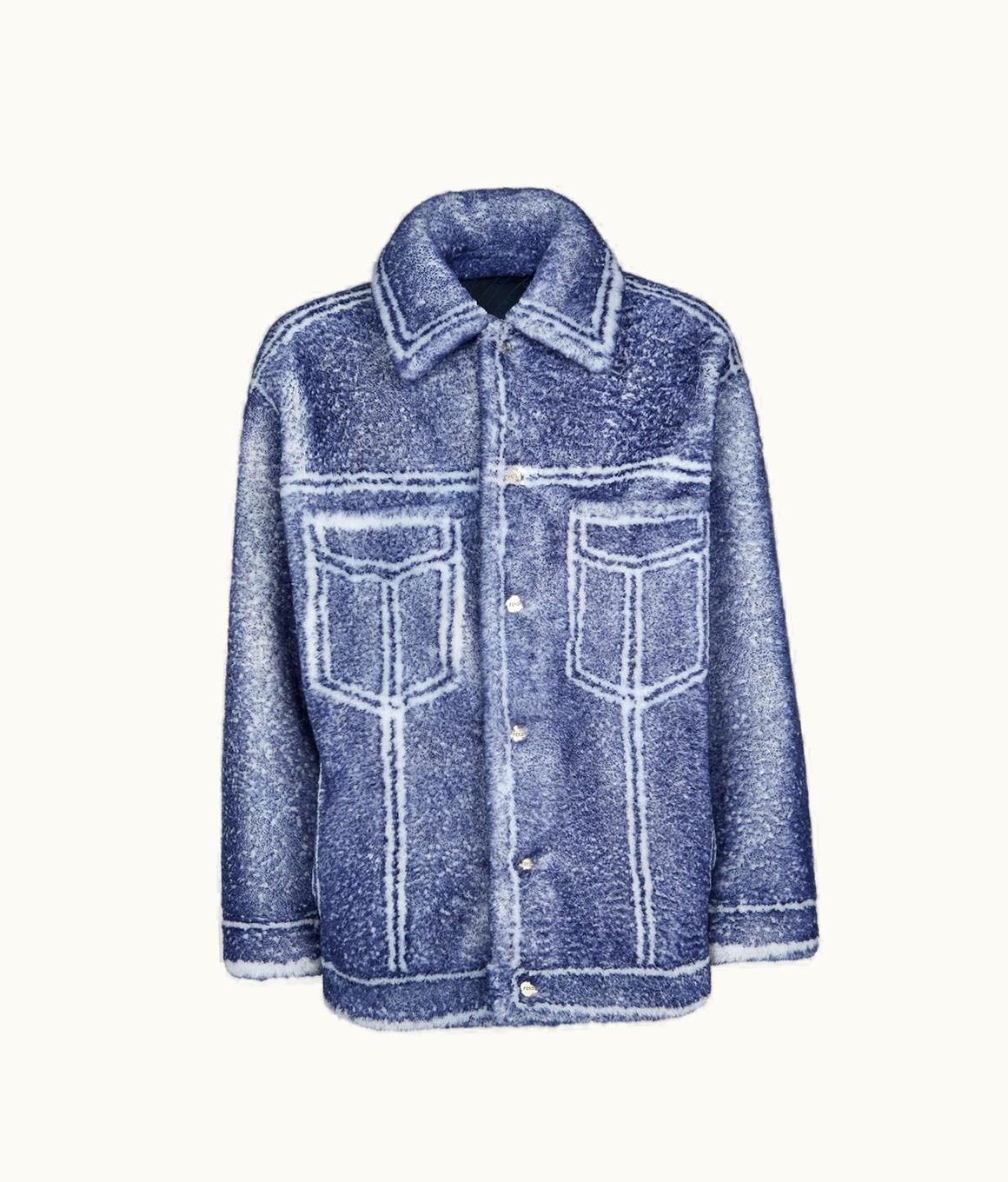 Fendi Fendi Jacket - Blue Shearling Blouson