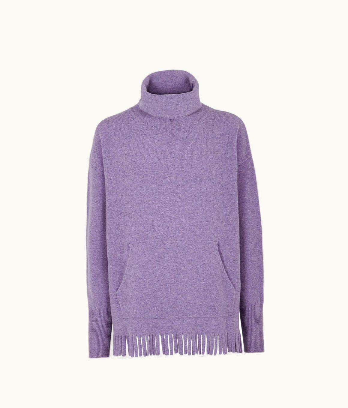 Fendi Fendi Fringed Lilac Wool Pullover