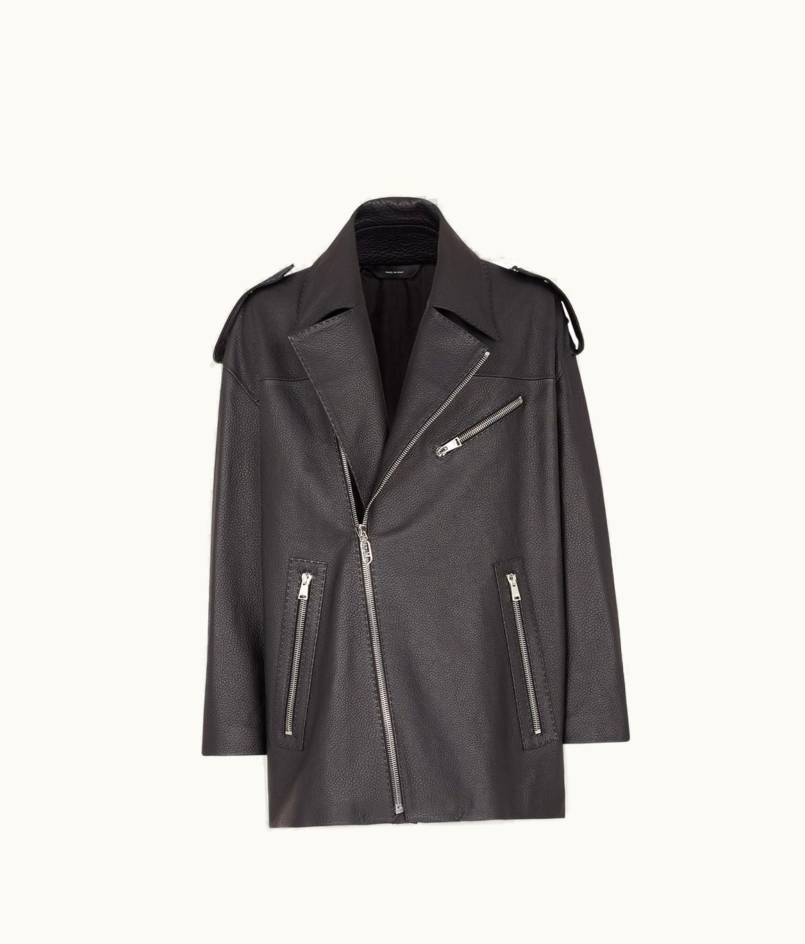 Fendi Fendi Jacket - Black Leather Biker Jacket
