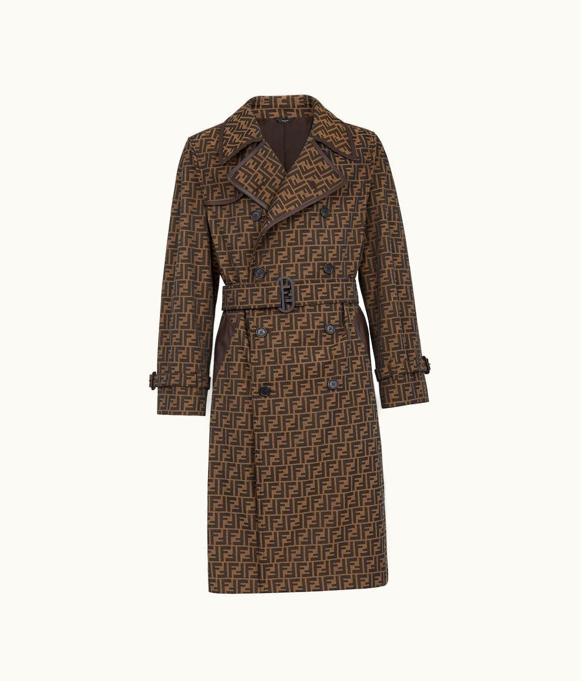 Fendi Fendi Trench Coat - FF Jacquard Fabric Trench Coat