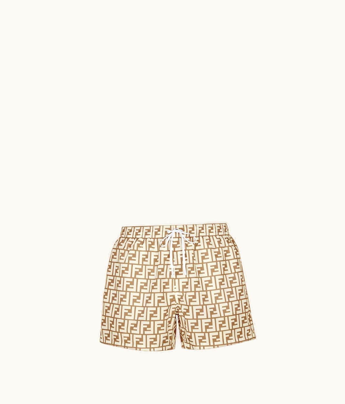 Fendi Fendi Swim Shorts - Beige Fabric Shorts