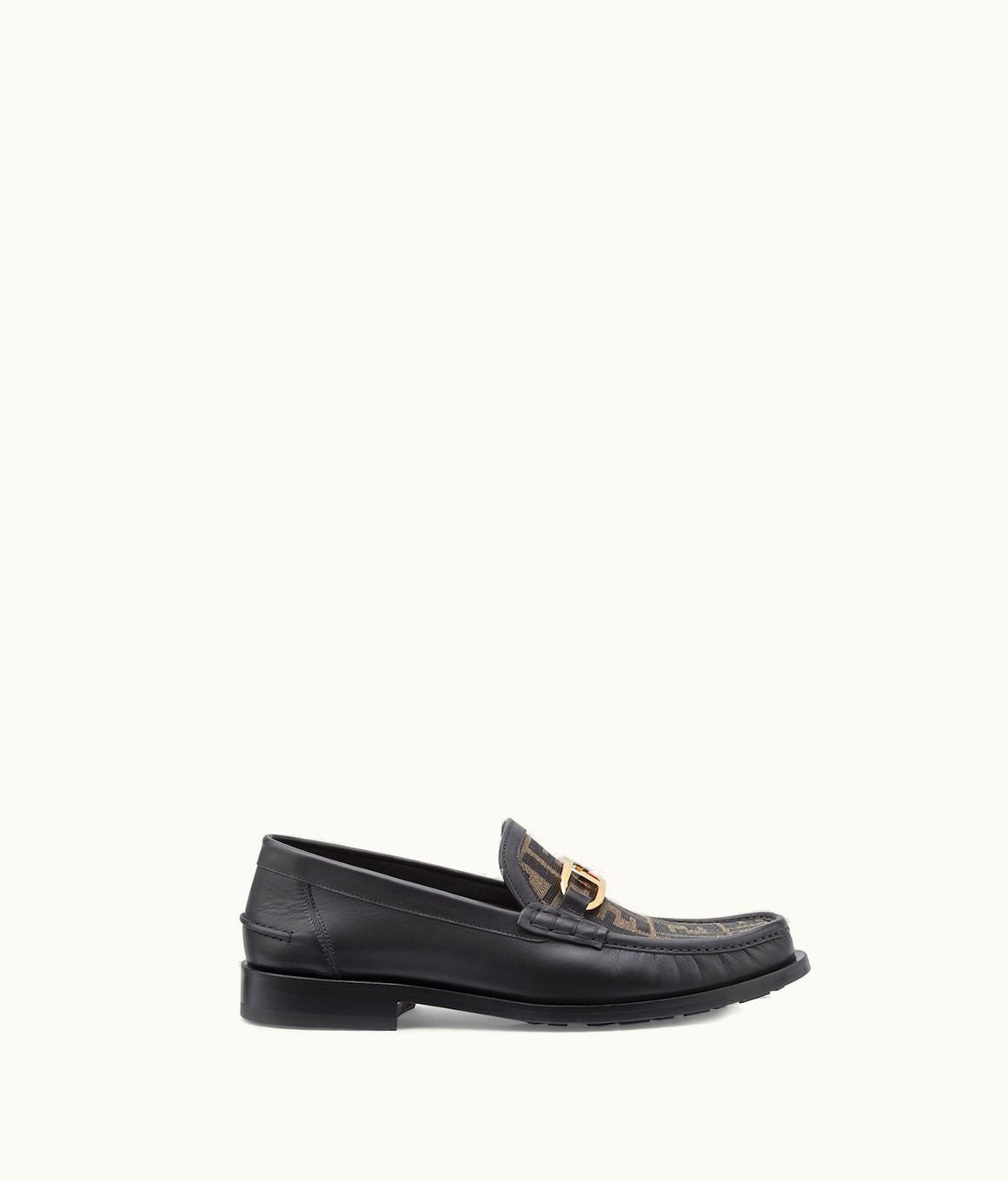 Fendi Fendi O'Lock FF Leather Loafers - Black