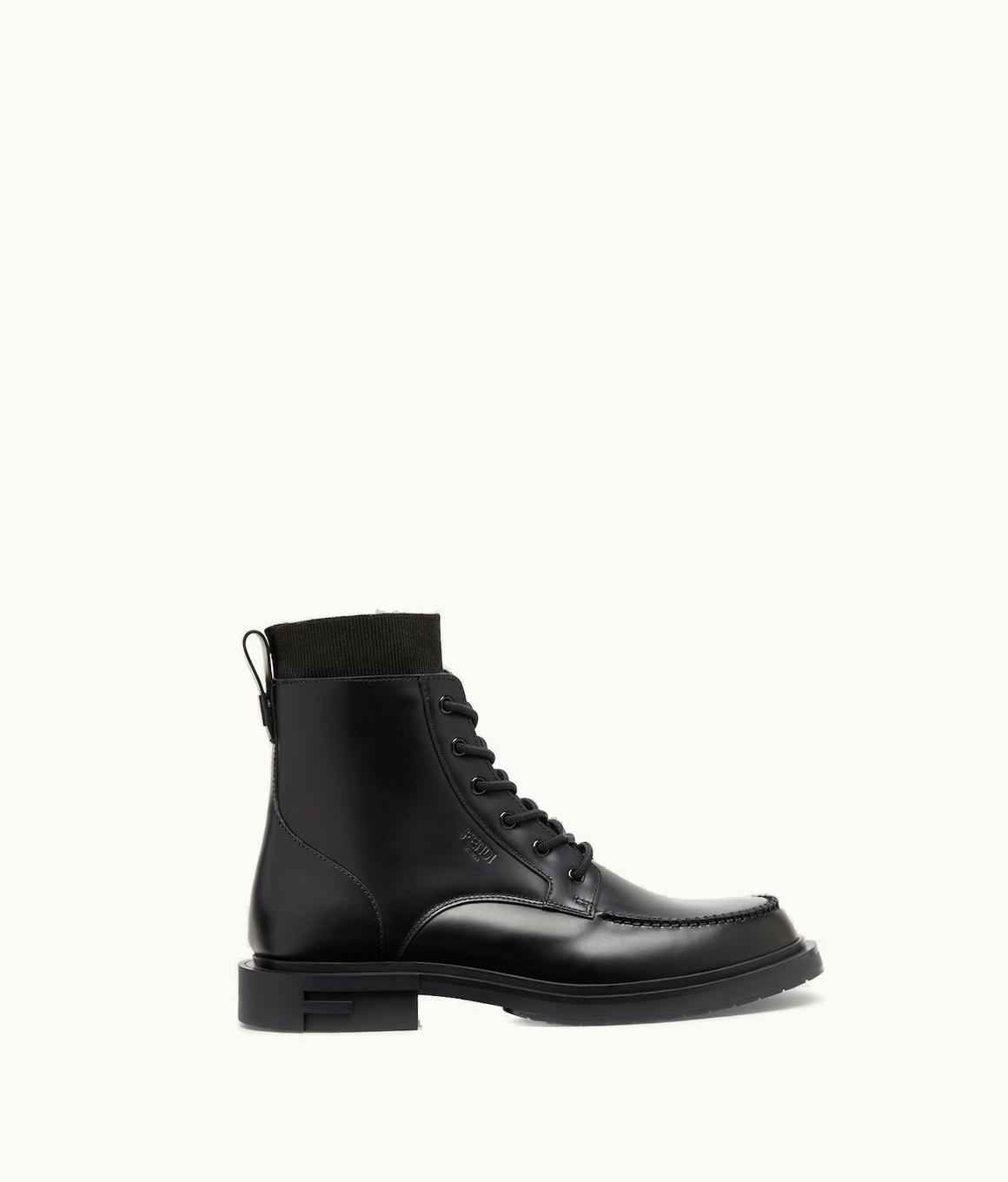 Fendi Slip On Fendi Frame Biker Boots - Black Leather Slip-On Biker Boots