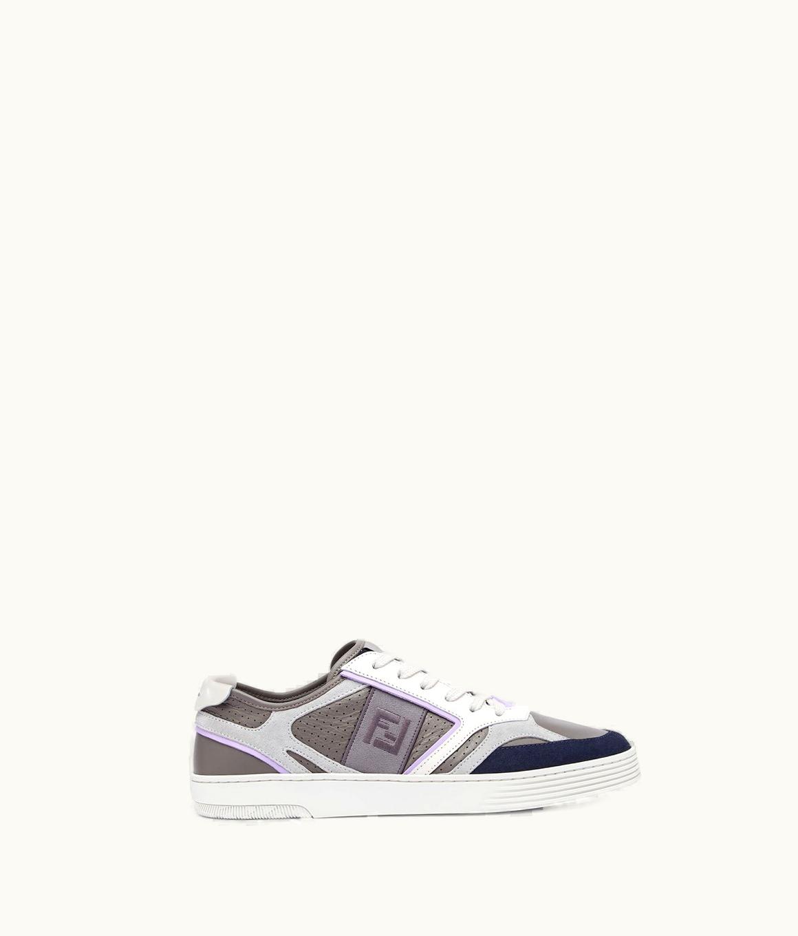Fendi Fendi Step - Gray Leather Low-Tops