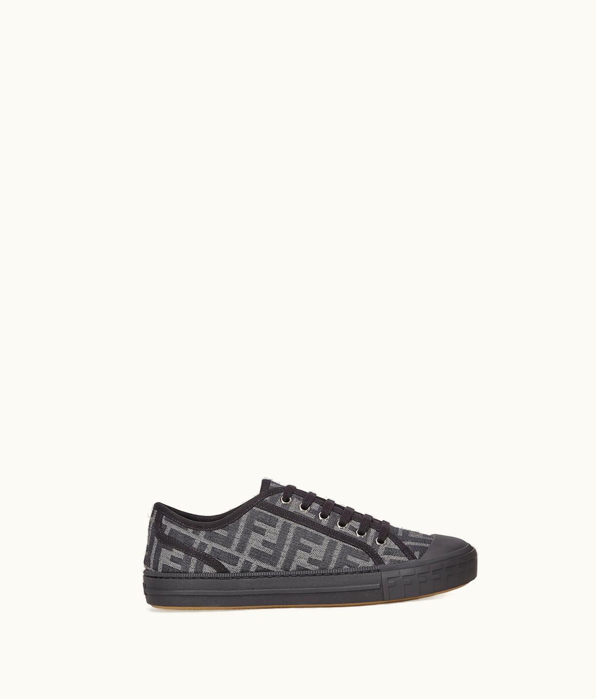Fendi Fendi Domino FF Jacquard Fabric Low-Tops Black Gray