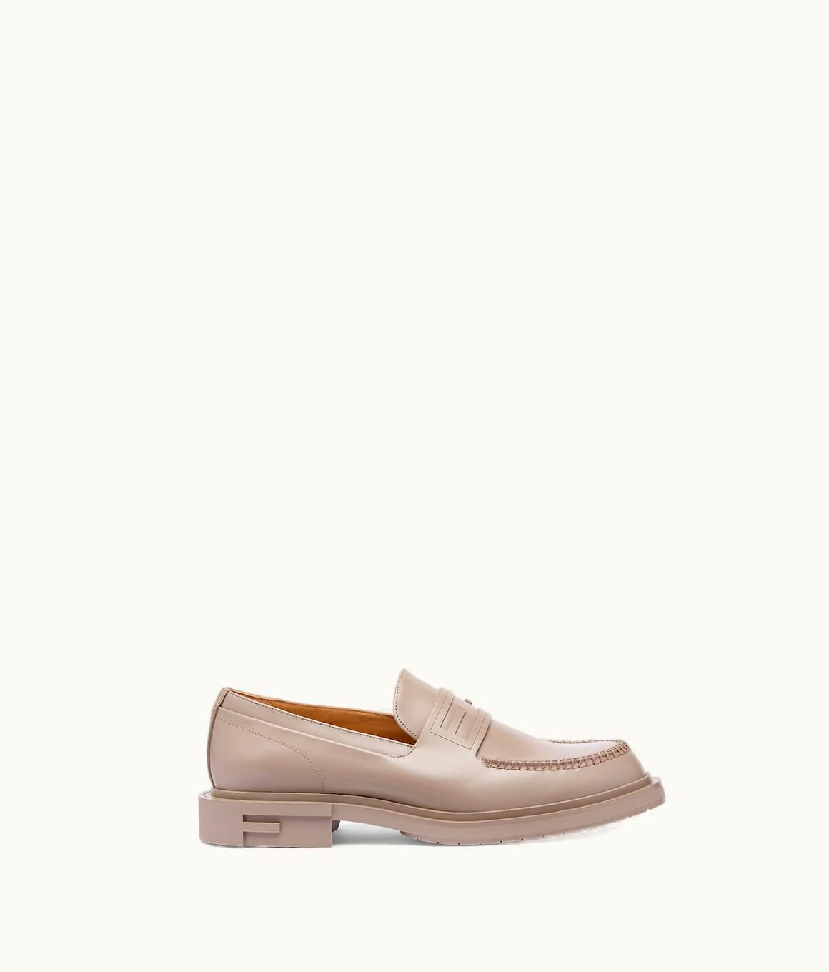 Fendi Fendi Frame Loafers - Dove Gray Leather Loafers