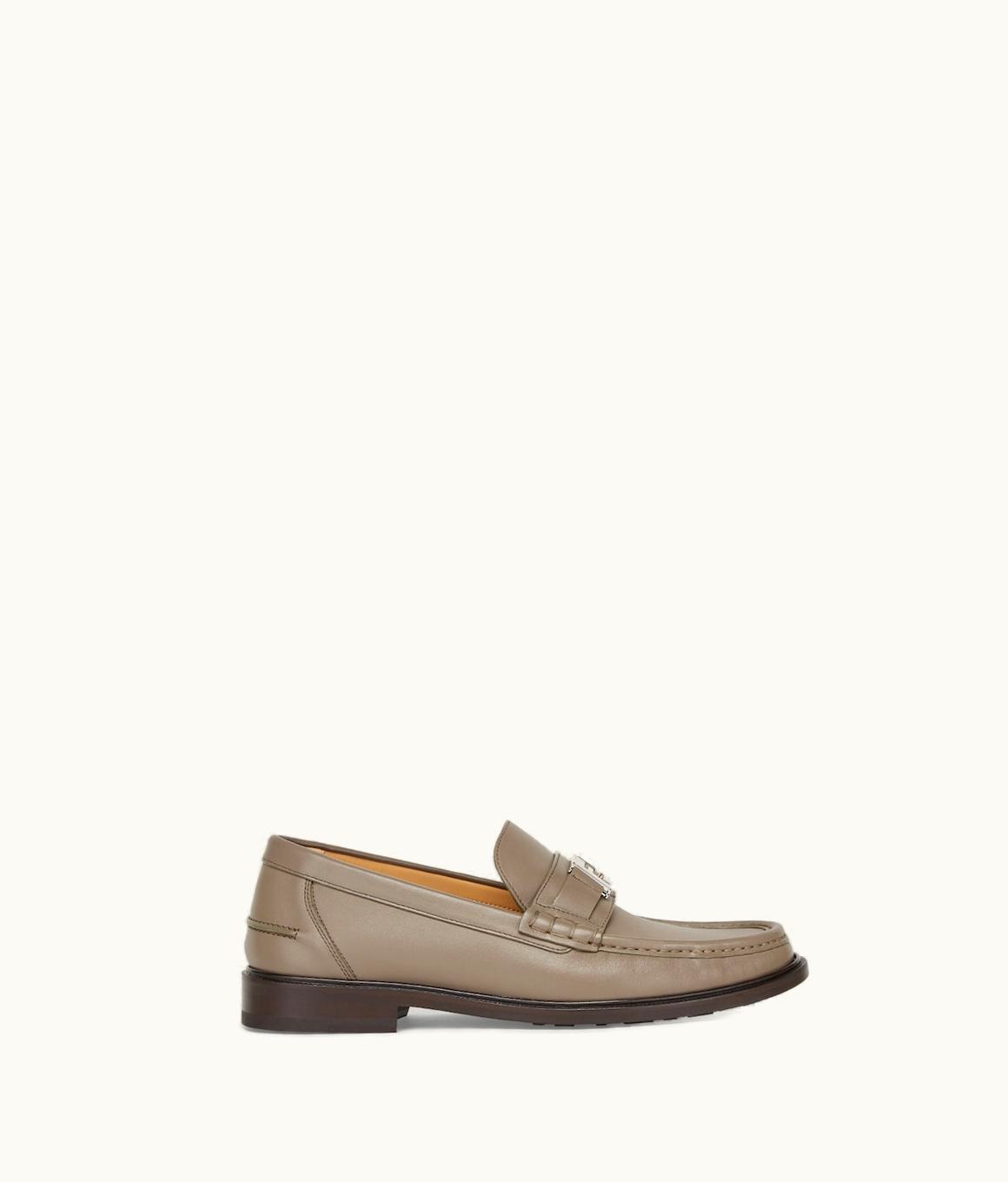 Fendi Fendi FF Squared Loafers - Beige Leather Loafers