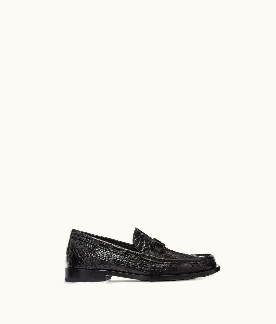 Fendi Fendi O’lock Loafers - Black Caiman Skin Loafers