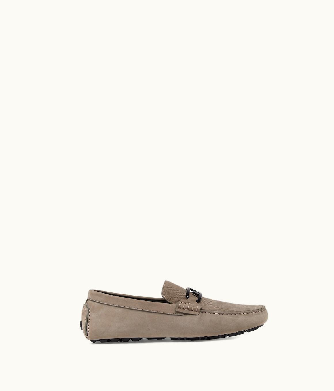Fendi Fendi O'Lock Shadow FF Driving Loafers - Beige Nubuck