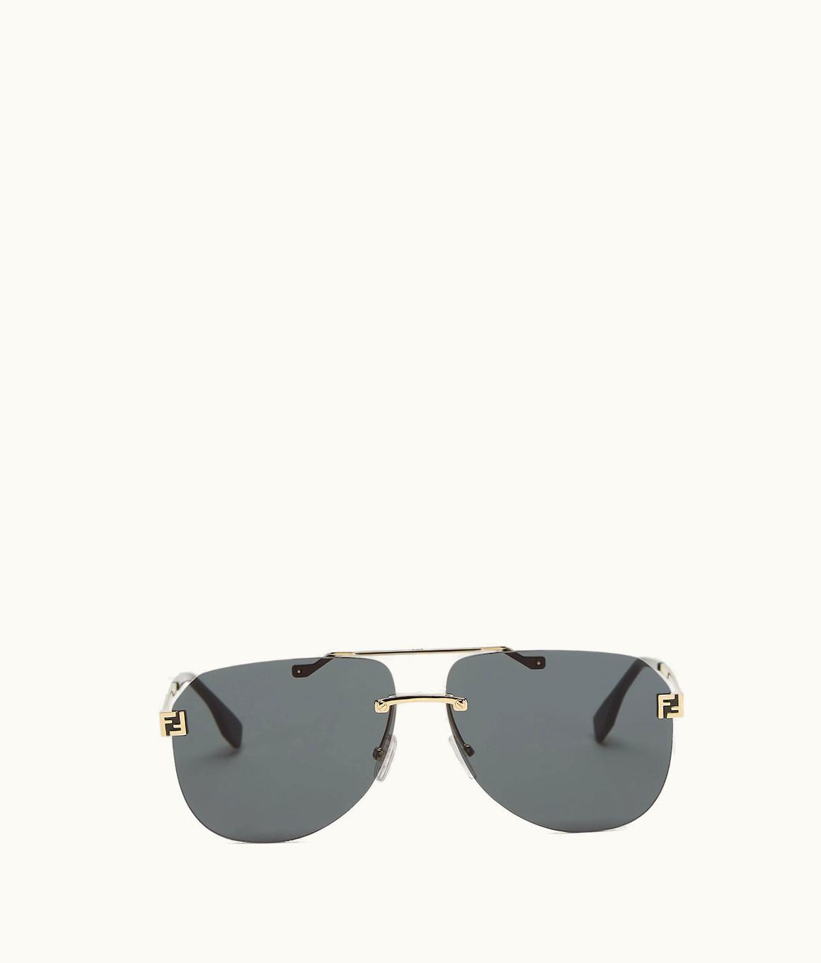 Fendi Fendi Sky Gold Aviator Sunglasses Green