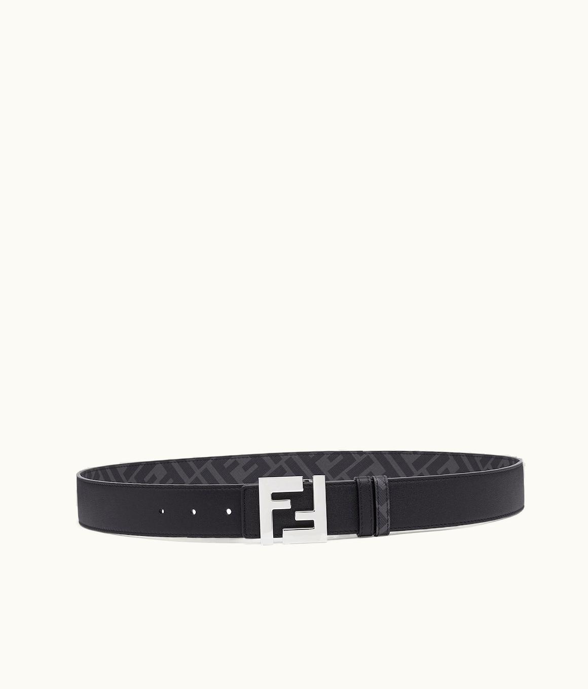 Fendi Fendi FF Stud Reversible Leather Belt - Black