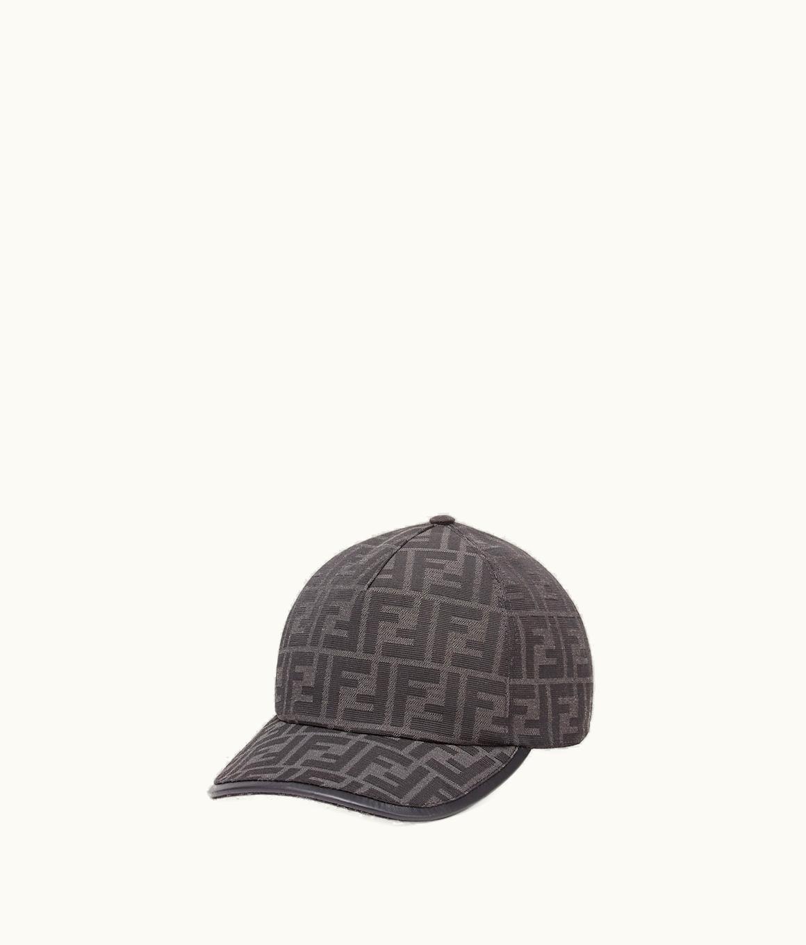 Fendi Fendi FF Jacquard Fabric Baseball Cap Black Gray