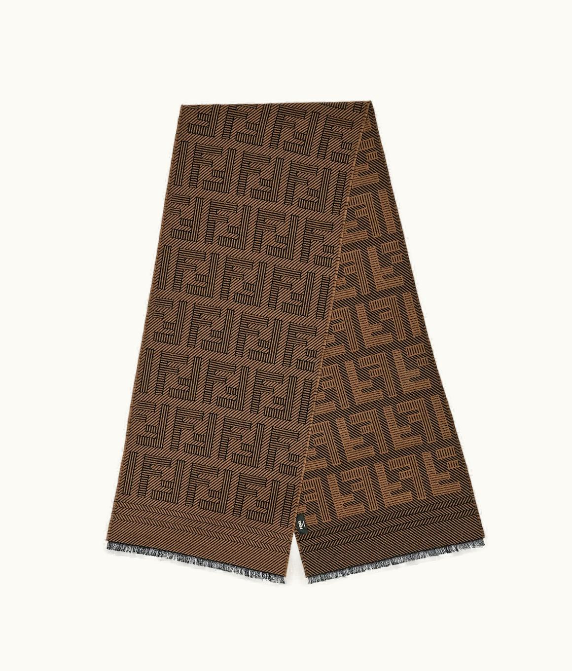 Fendi Fendi Scarf - Brown Wool And Silk Scarf