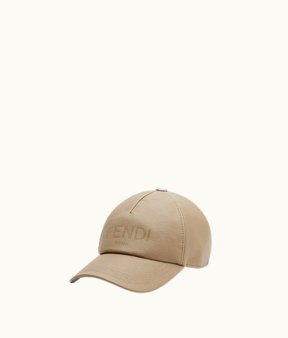 Fendi Fendi Hat - Beige Leather Baseball Cap