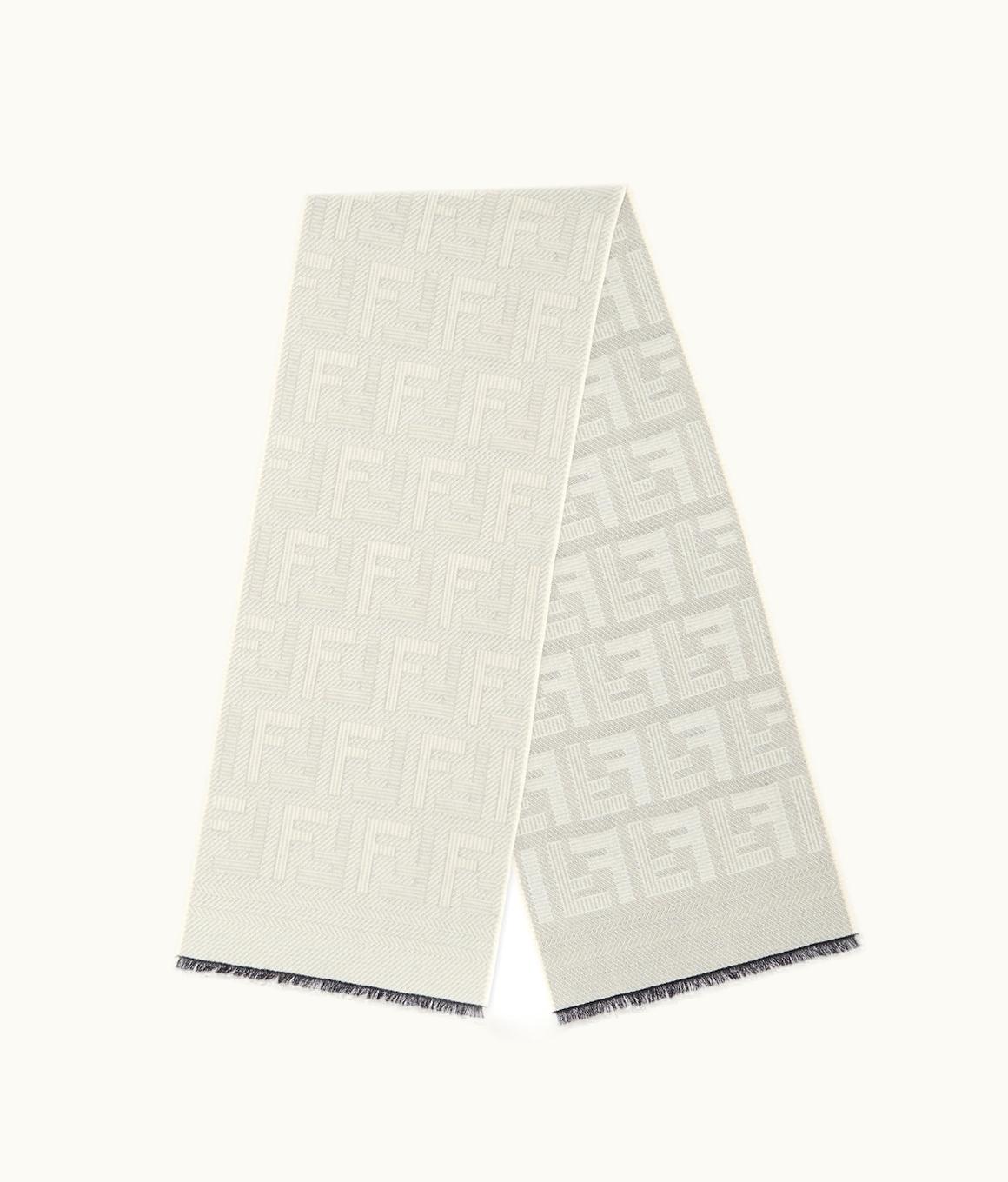 Fendi Fendi Scarf - Dove Gray Wool And Silk Scarf