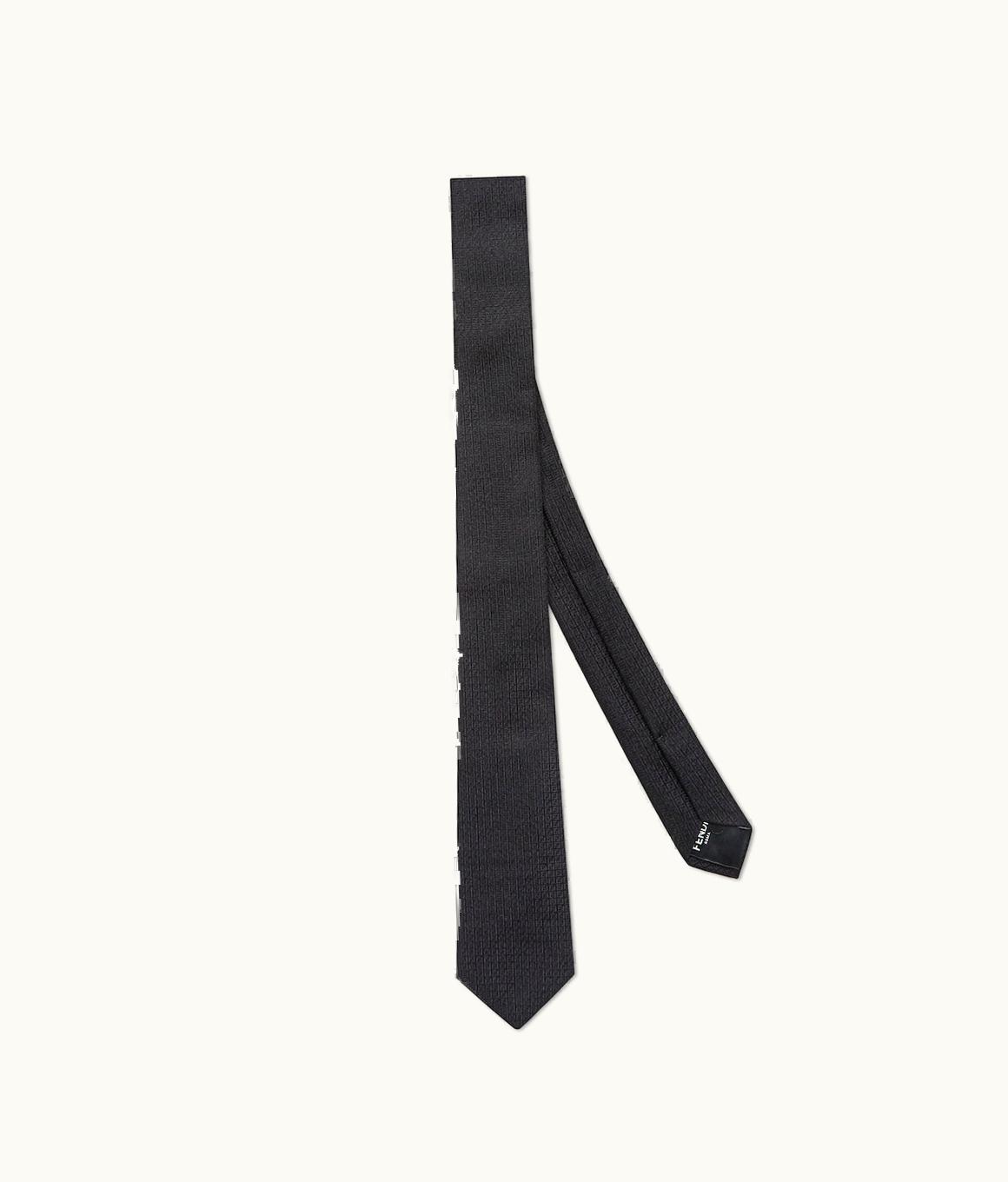 Fendi Fendi Micro FF Black Silk Tie