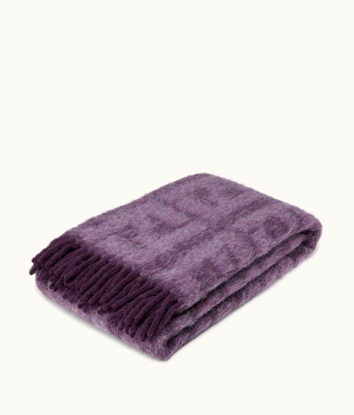 Fendi Fendi Throw Blanket - Lilac Alpaca And Wool Throw