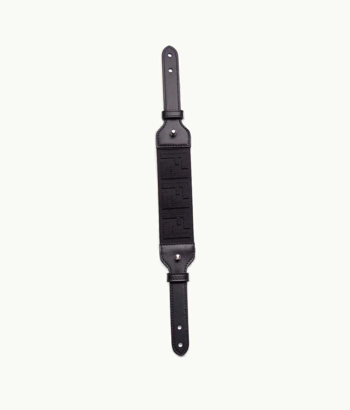 Fendi Fendi Travel Elasticated Shoulder Strap - Black Stretch FF Fabric Shoulder Strap