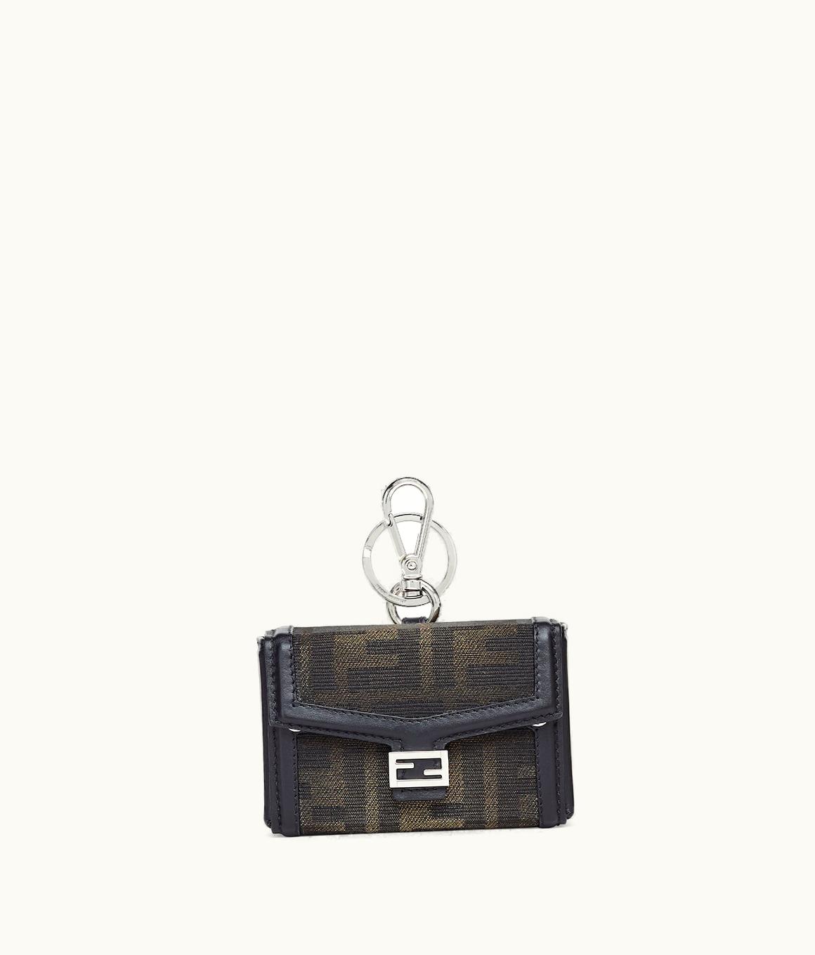 Fendi Fendi Soft Trunk Baguette Nano - Brown Fabric Charm