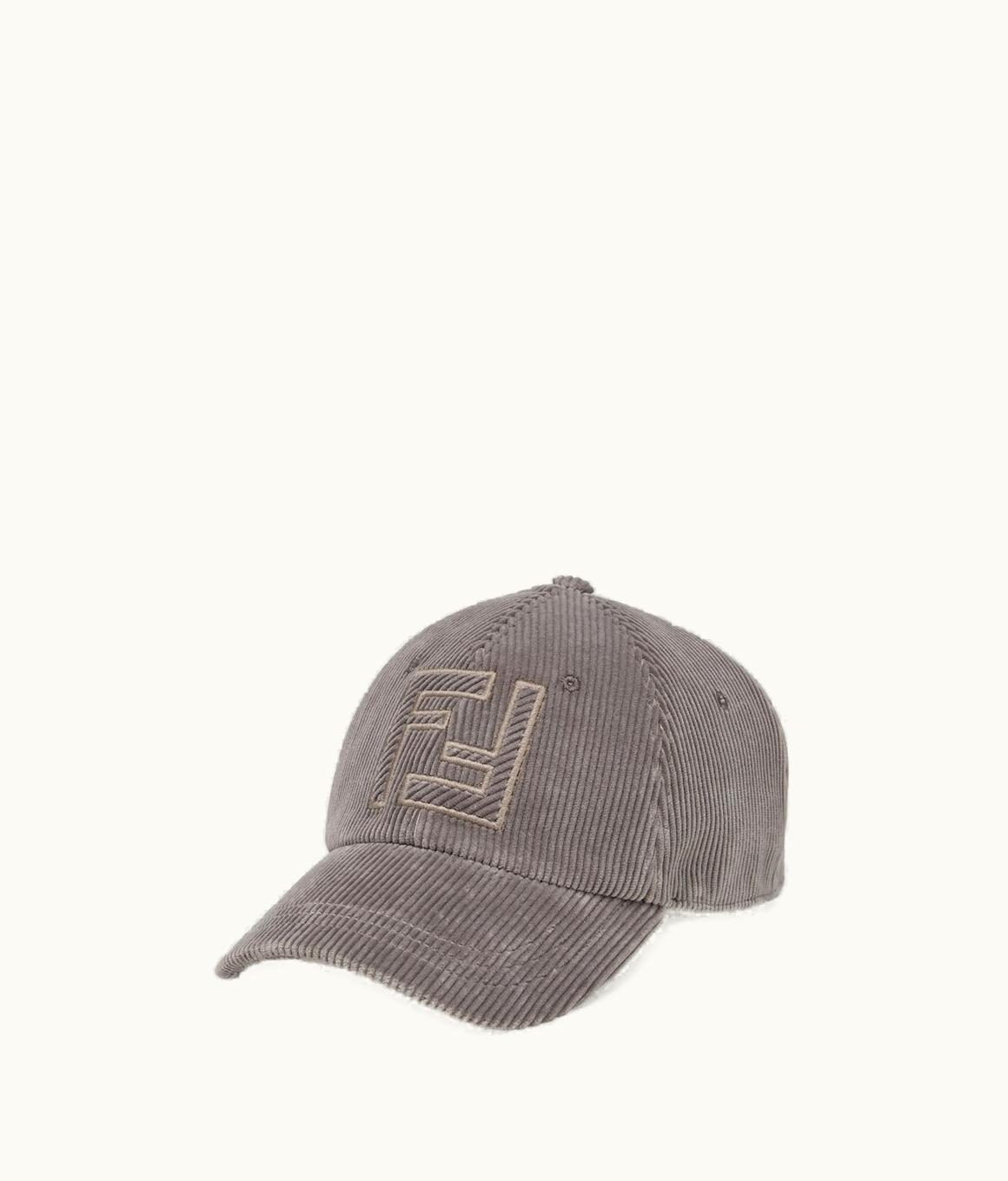 Fendi Fendi Hat - Gray Corduroy Baseball Cap