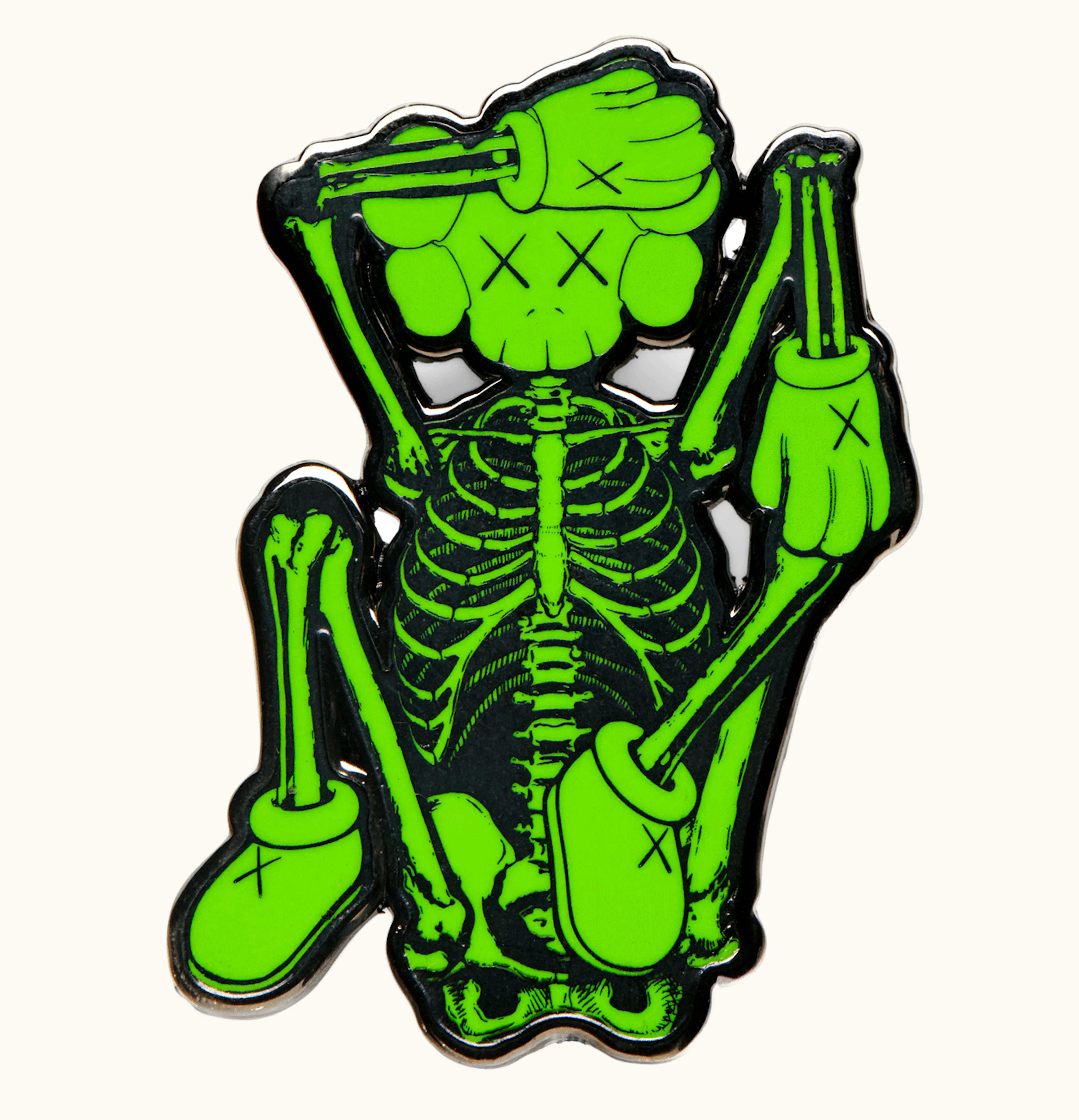 KAWS KAWS Skeleton Pin Green