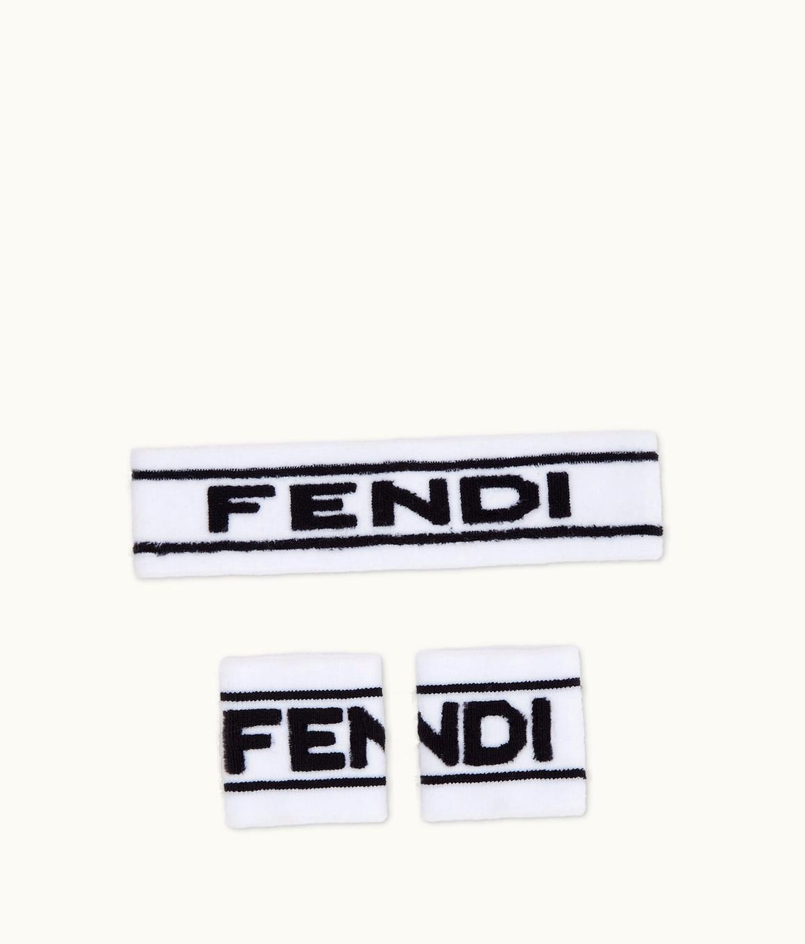 Fendi Fendi Headband And Wristband Set - White Terry Tennis Set