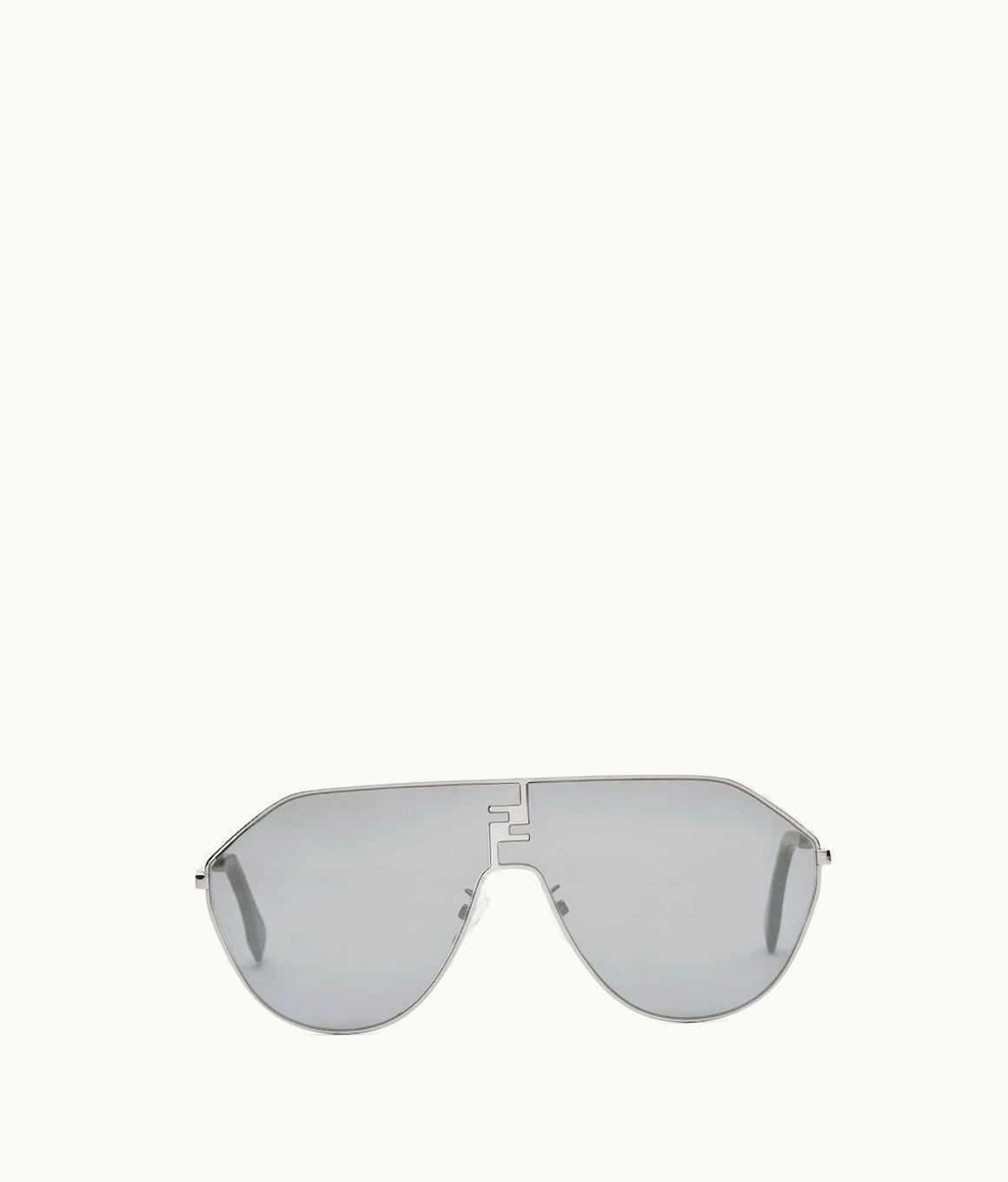 Fendi Fendi FF Match - Ruthenium Metal Sunglasses With Dark Gray Mirror Lenses