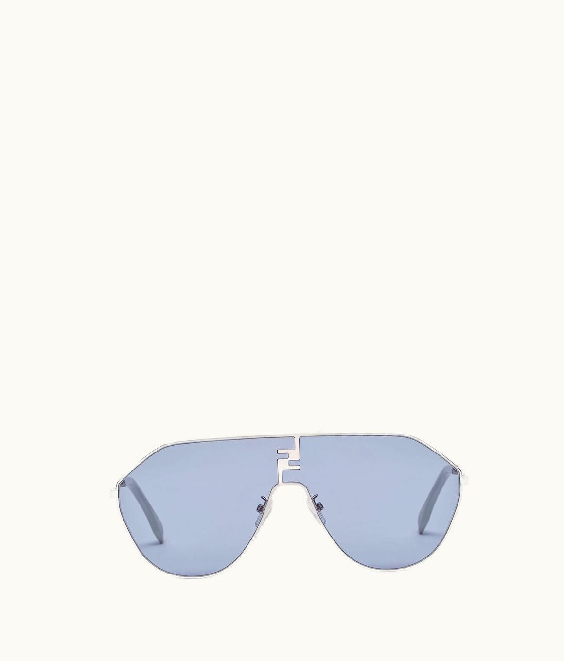 Fendi Fendi FF Match - Palladium Metal Sunglasses With Blue Lenses