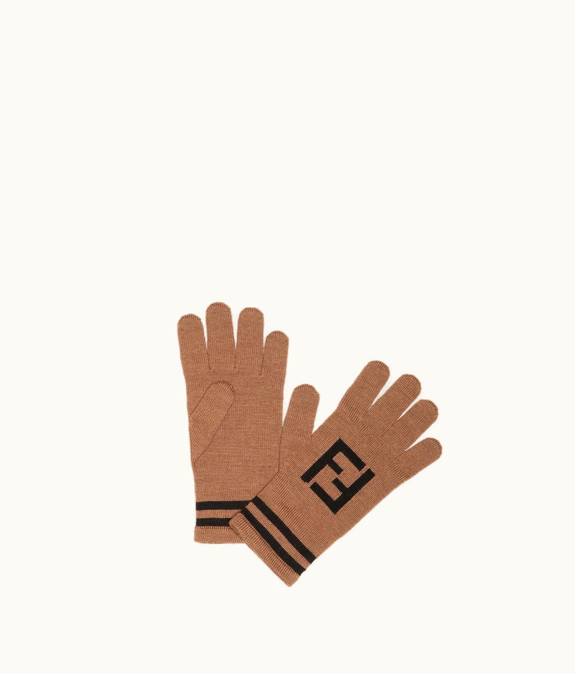 Fendi Fendi Gloves - Brown Woolen Gloves