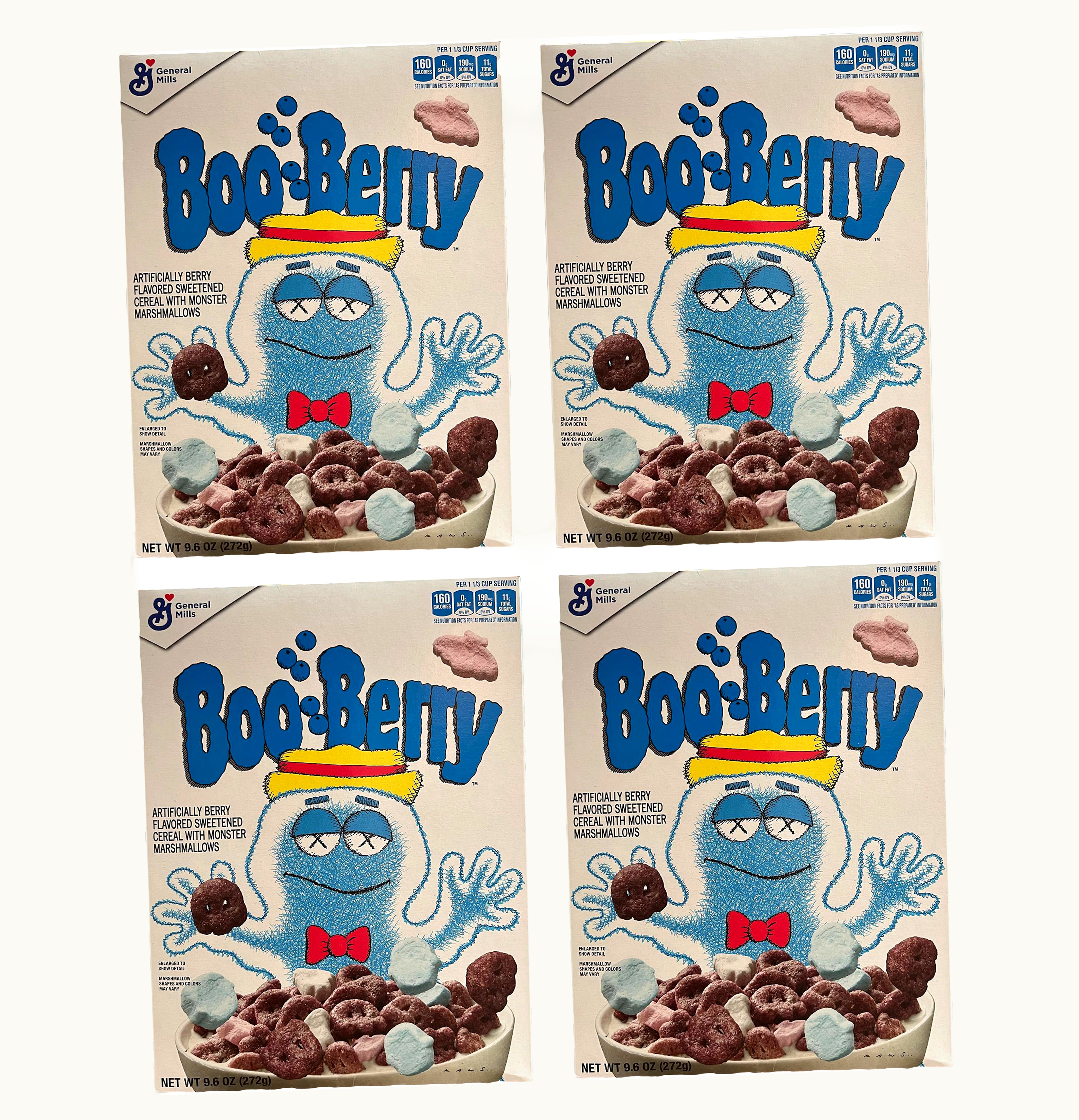 KAWS KAWS Monsters Boo Berry Cereal 4x Lot Not Fit For Human Consumption
