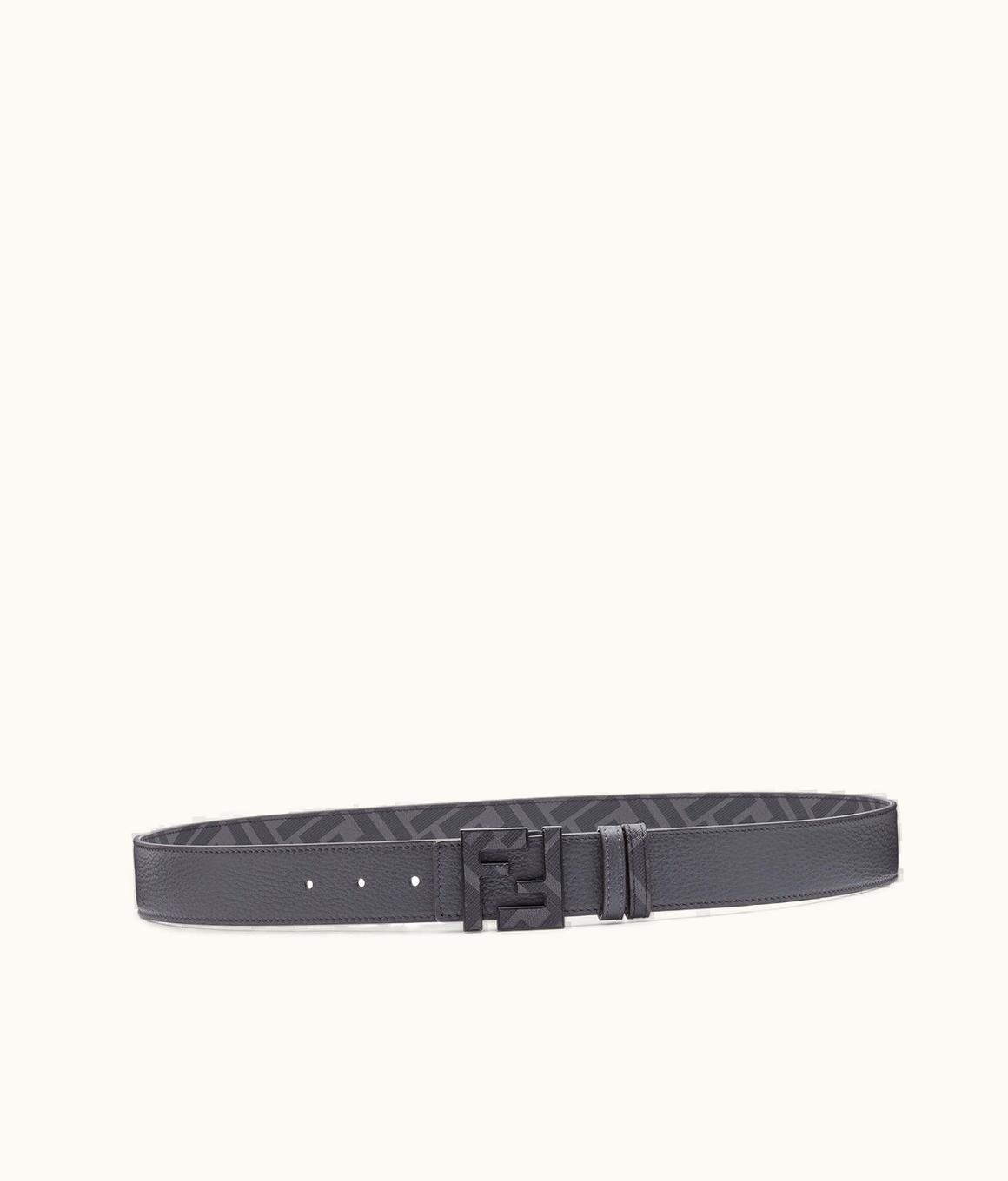 Fendi Fendi FF Stud Cuoio Romano Leather Belt Gray