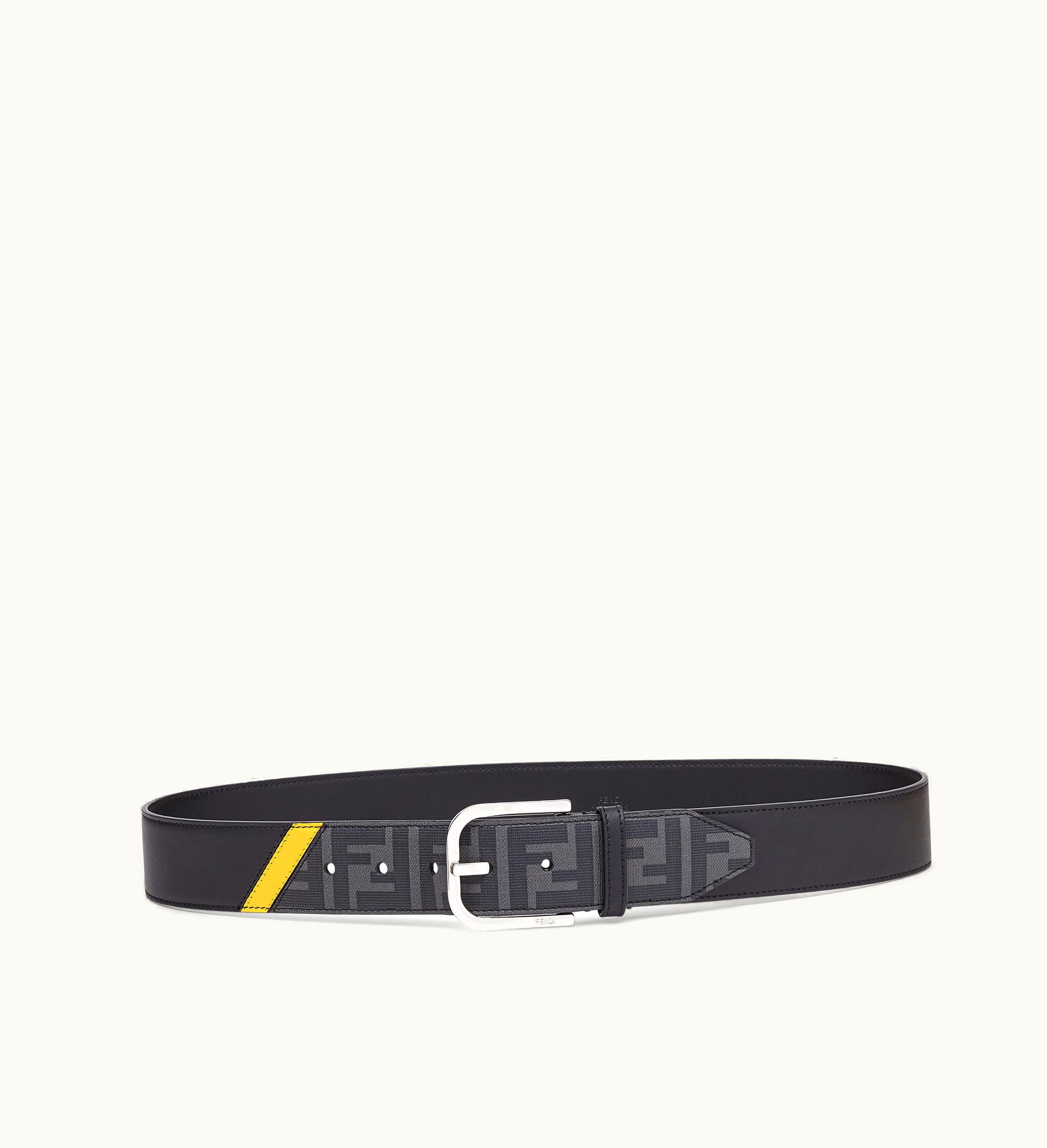 Fendi Fendi Diagonal Belt - Black Leather Belt