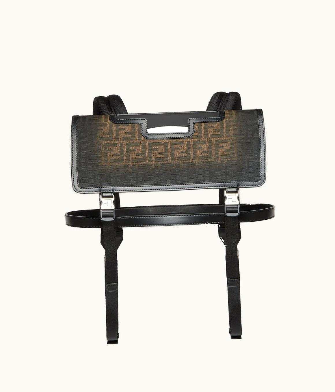 Fendi Fendi Peekaboo Defender Backpack - Brown Fabric Case