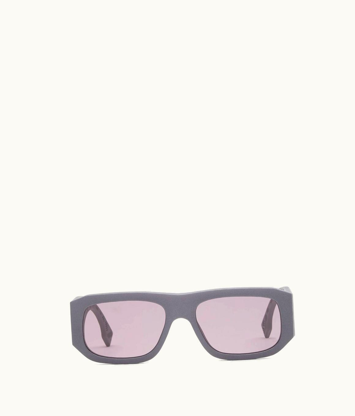Fendi Fendi Shadow 3D Printed Gray Nylon Rectangular Eyeglasses Purple Lens