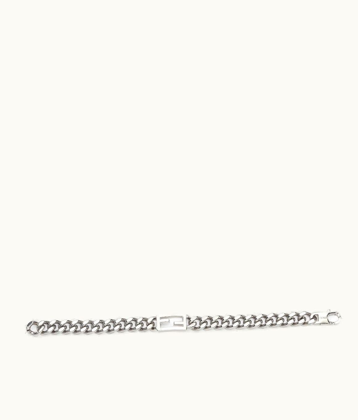Fendi Fendi Baguette FF Chain Link Bracelet - Palladium-finish Metal