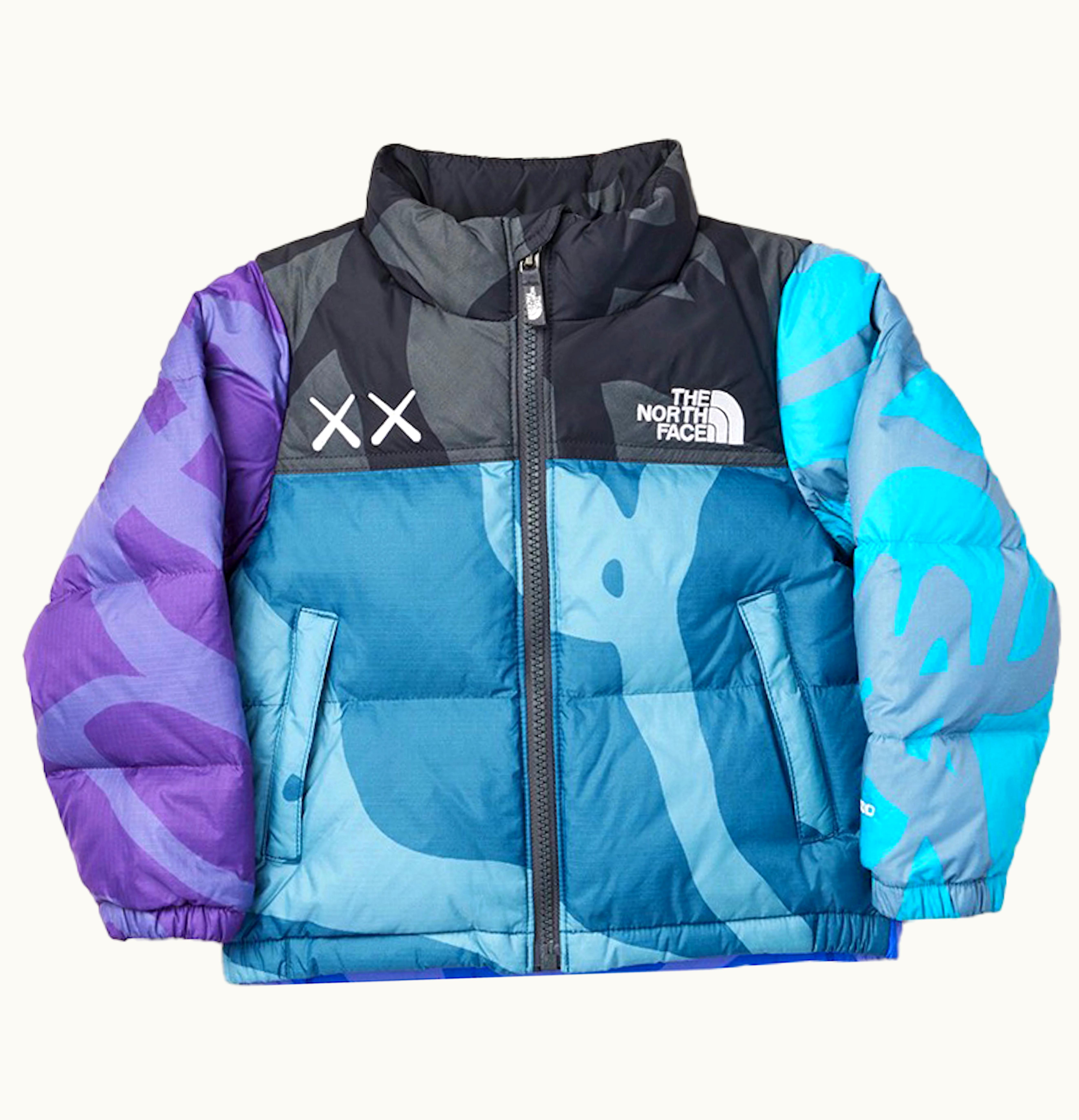 KAWS KAWS x The North Face Youth Nuptse Jacket Blue Black