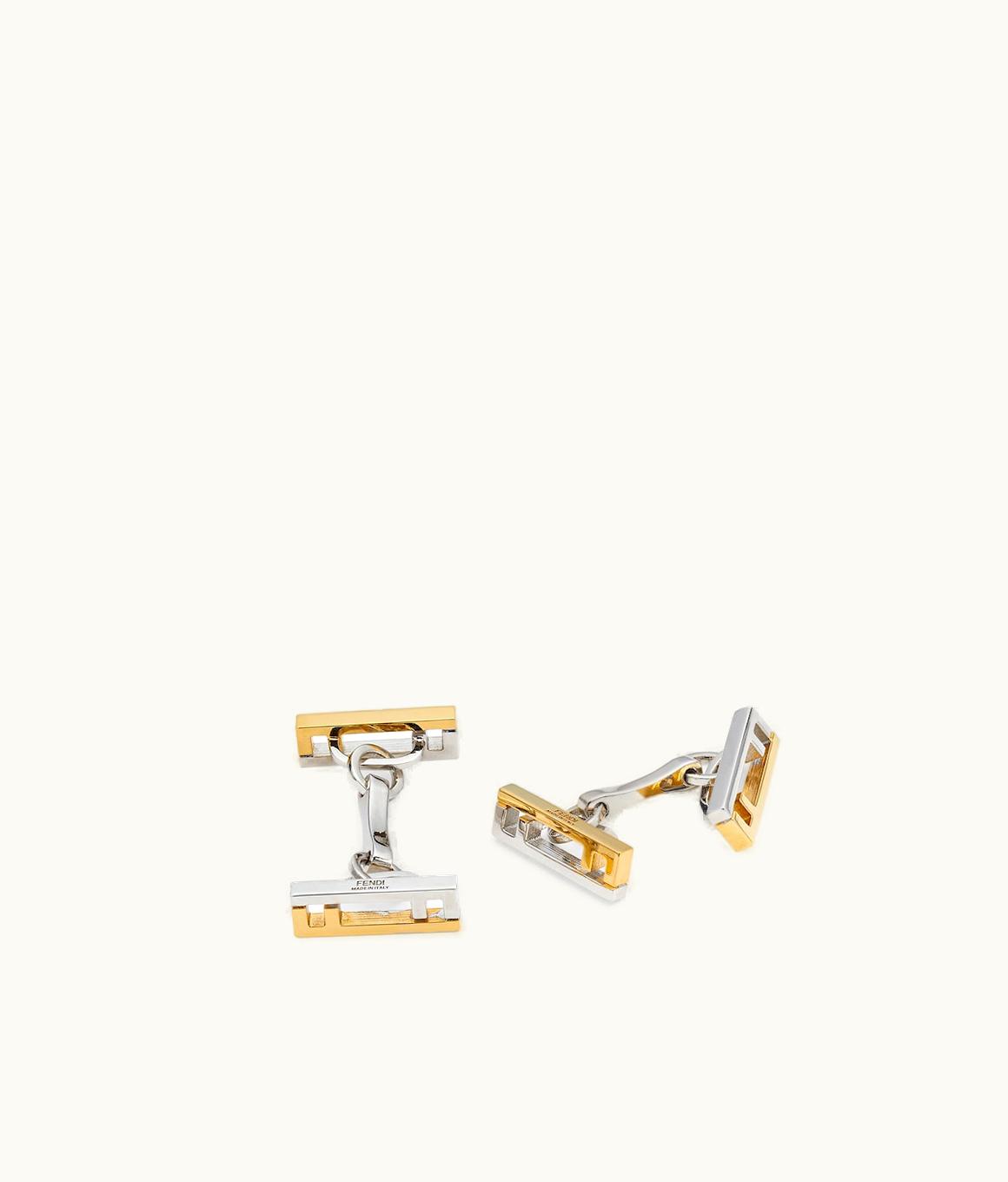Fendi Fendi Stripes Cufflinks - Silver And Gold-Colored Metal Cufflinks