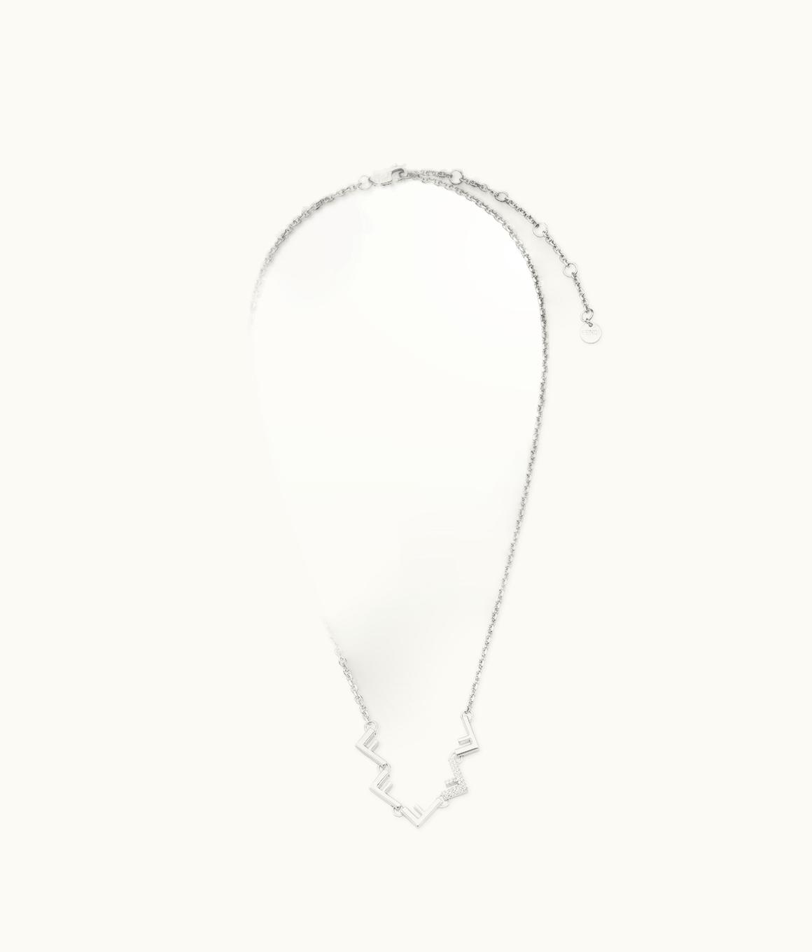 Fendi Fendi Sisters Necklace Palladium-Finish Metal Necklace Silver