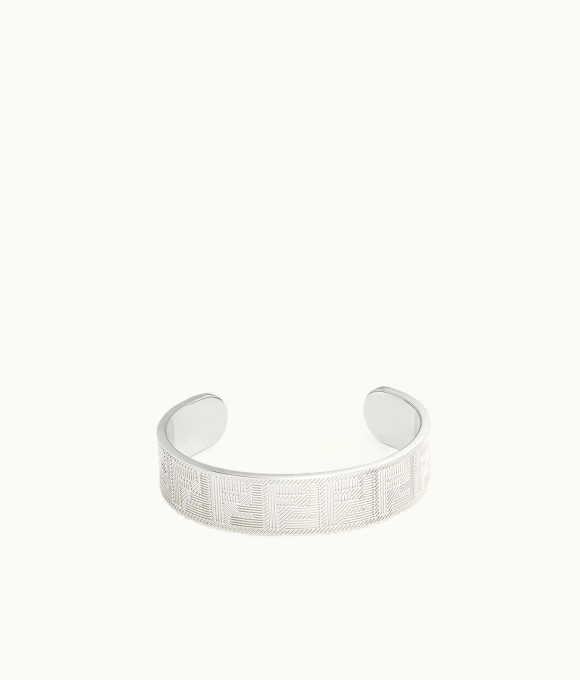 Fendi Fendi Shadow Bangle - Wide Palladium-finish Metal Bangle