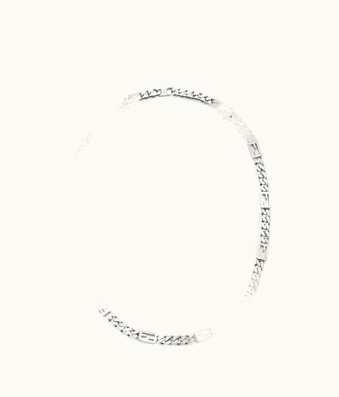 Fendi Fendi FF Baguette Link Chain Necklace - Palladium Silver