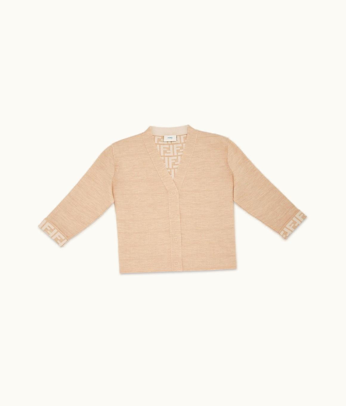 Fendi Fendi Junior Cardigan - Beige Wool Junior Cardigan
