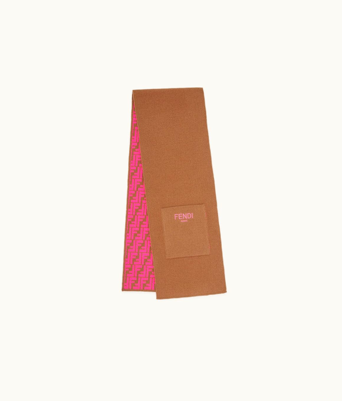 Fendi Fendi Junior Scarf - Reversible Junior Scarf In Brown And Fuchsia Knit