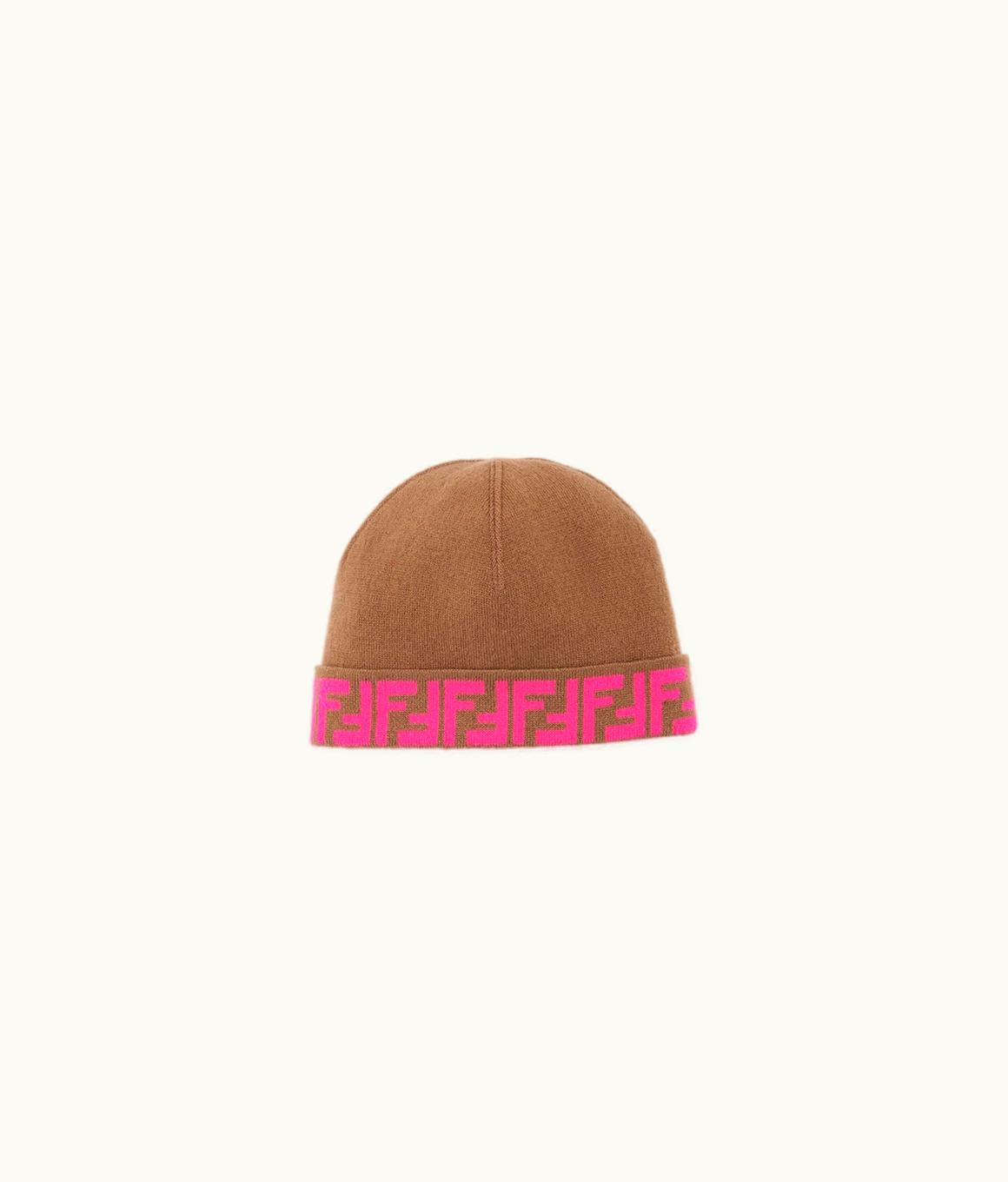 Fendi Fendi Junior Hat - Reversible Junior Hat In Brown And Fuchsia Knit